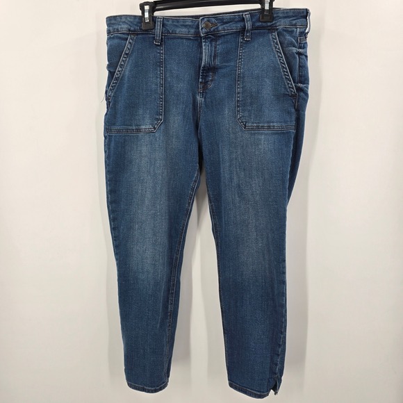 PERMANENT Denim - PERMANENT‎ Women's Blue Denim Utility Cargo Pants Size 14